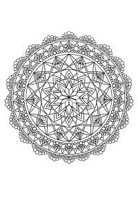 Detailreiche Mandala-Ausmalvorlage