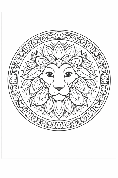 Mandala-Loewe im Detail