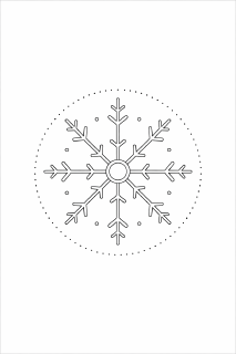 Schneeweißes Mandala in Schwarz-Weiß
