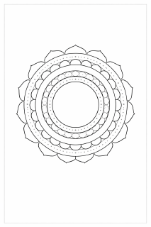 Schwarz-weiße Mandala Ausmalvorlage