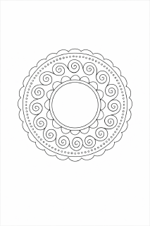 Schwarze und weiße Mandala-Design