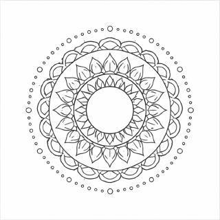 Schwarze und weiße Mandala-Kunst