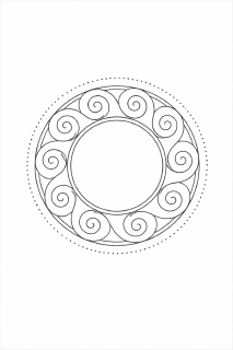 Symmetrische Mandala-Design in Schwarz-Weiß
