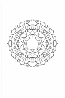 Symmetrische Mandala-Kunst in Schwarz-Weiß