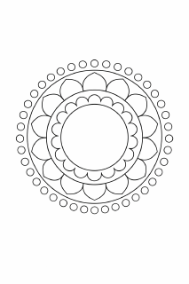 Symmetrische Mandala-Zeichnung in Schwarz-Weiß (1)
