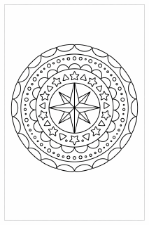 Symmetrisches Mandala in Schwarz und Weiß (1)