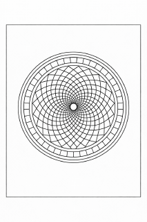 Symmetrisches Mandala in Schwarz und Weiß
