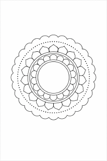Symmetrisches Mandala in Schwarz-Weiß (10)