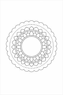 Symmetrisches Mandala in Schwarz-Weiß (11)