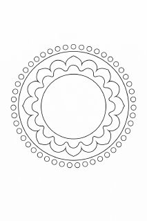 Symmetrisches Mandala in Schwarz-Weiß (7)