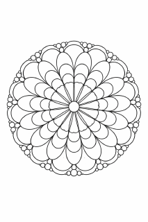 Symmetrisches Mandala in schwarz-weiß