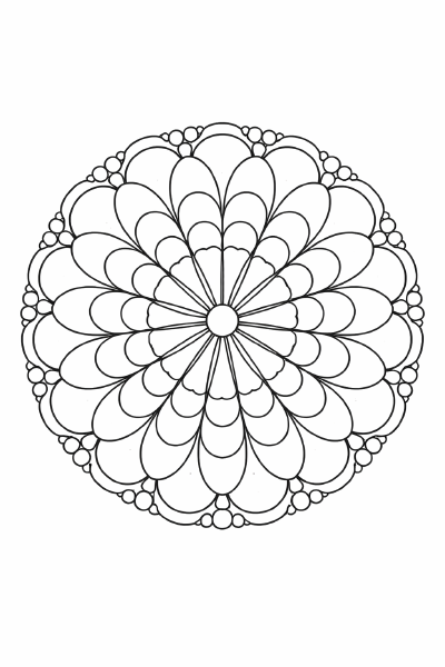 Symmetrisches Mandala in schwarz-weiß