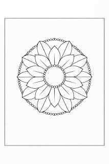 Symmetrisches Mandala mit Federn