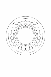 Symmetrisches schwarzes und weißes Mandala