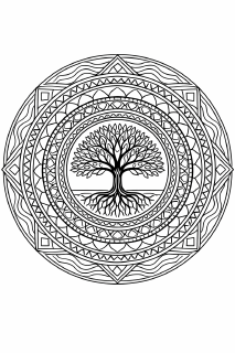 Baum des Lebens im Mandala-Stil