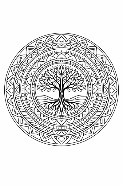 Baum des Lebens im Mandala