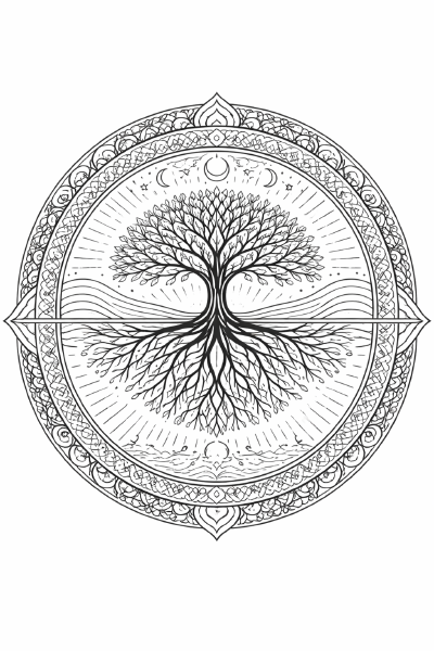 Baum des Lebens in Mandala-Design