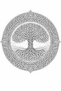 Keltischer Baum des Lebens in Mandala