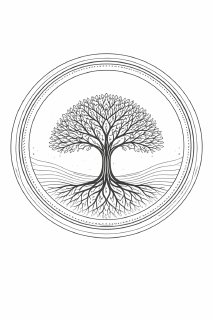 Zenbaum im Mandala-Kreis