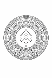 Blattmandala mit symmetrischen Kreisen