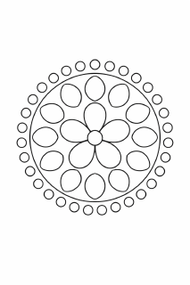 Einfaches Mandala mit Blütenmotiv