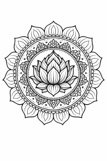 Mandala mit Lotusblüte im Zentrum