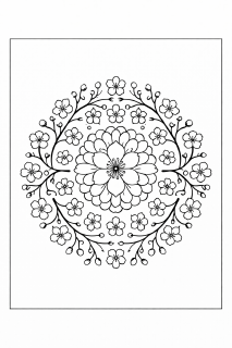 Sakura Mandala zum Ausmalen