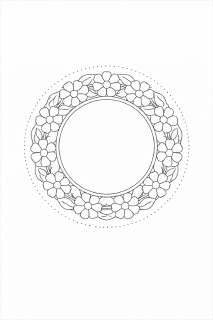 Symmetrische Blumenmandala zum Ausmalen