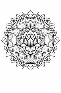 Symmetrische Mandala mit Lotusblüte
