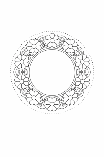 Symmetrisches Blumenmandala auf Weiß