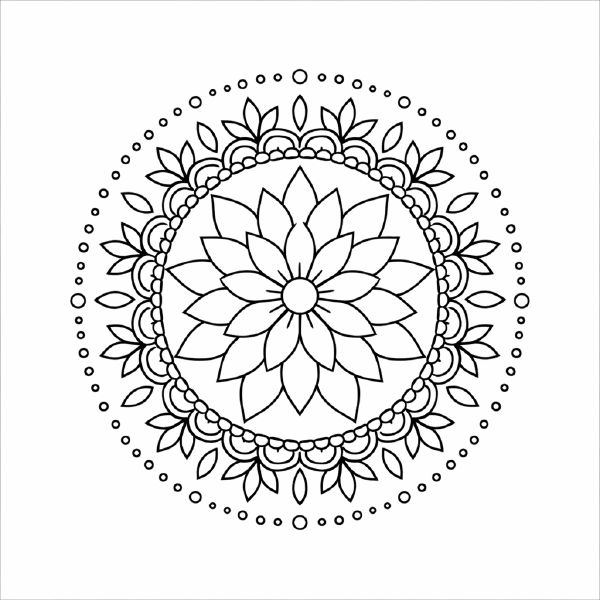 Symmetrisches Mandala mit Blumenmuster (1)