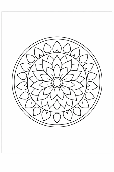 Symmetrisches Mandala mit Blumenmuster
