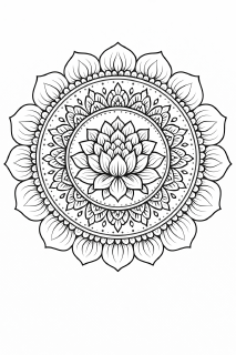 Symmetrisches Mandala mit Lotusblume (1)
