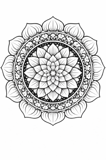 Symmetrisches Mandala mit Lotusblume (2)