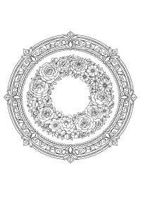 Blumenkranz Elegantes florales Mandala mit Rosen