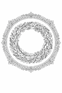 Blumenkranz Lavendel- und Olivenkranz Mandala