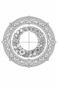 Blumenkranz Mandala der vier Jahreszeiten