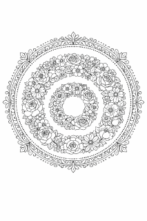 Blumenkranz Symmetrische florale Mandala-Wunder