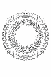 Mediterraneaner Blumenkranz im Mandala-Stil