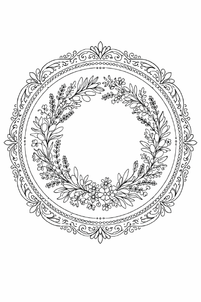 Mediterraneaner Blumenkranz im Mandala-Stil