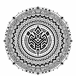 Boho Geometrisches Tribal Mandala auf A4