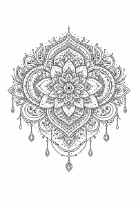 Boho Henna-inspirierte Mandala Kunst