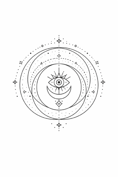 Boho Mandala mit geometrischen Symbolen