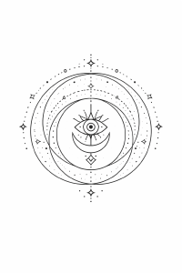 Boho Mandala mit geometrischen Symbolen