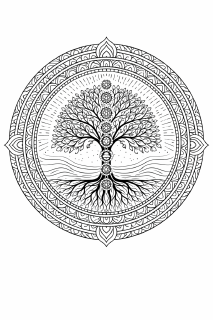 Chakra Baum im Mandala