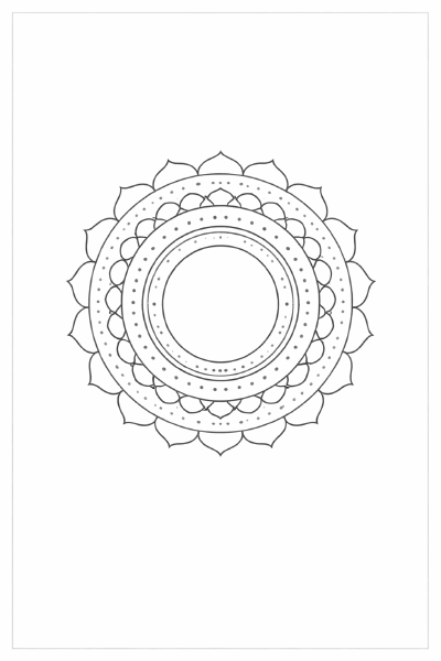 Chakra Mandala in Schwarz-Weiß