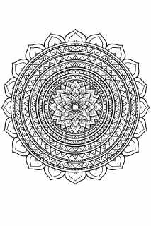 Detailreiche Chakra-Mandala mit Lotusblüten