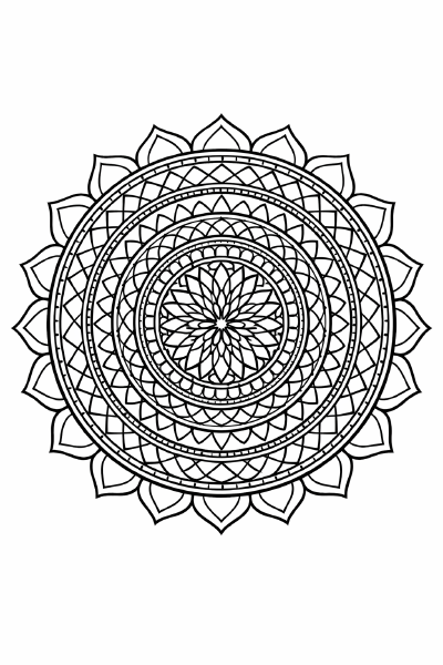 Lotusmandala mit geometrischen Mustern