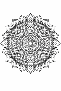 Schwarze Mandala mit Lotusblättern