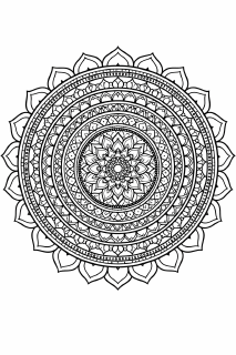 Schwarze Mandala mit Lotusmotiven